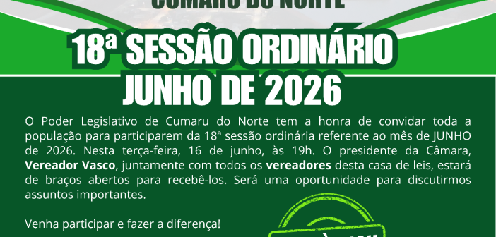 18ª Sessão Ordinária 2026